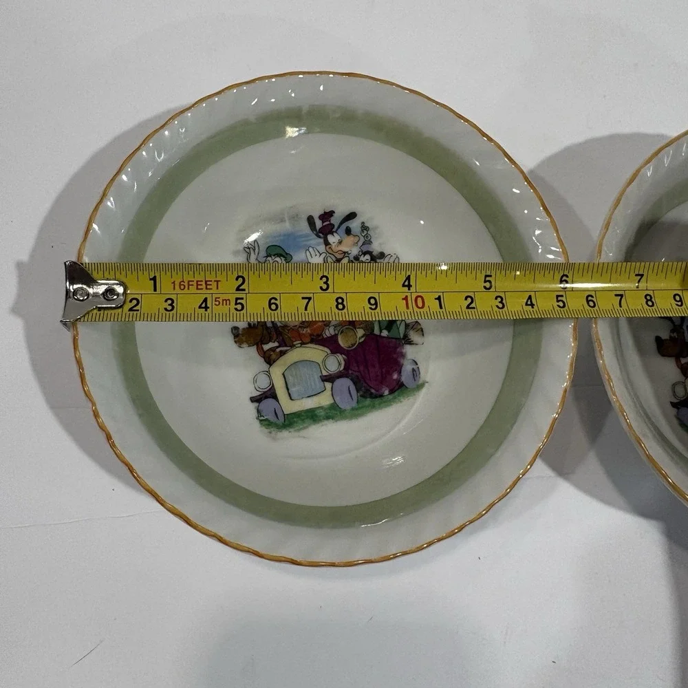 Vtg Walt Disney Productions Ceramic Cereal Bowl Set 5